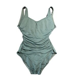 Carmen Marc Valvo one piece bathing suit olive green size 8